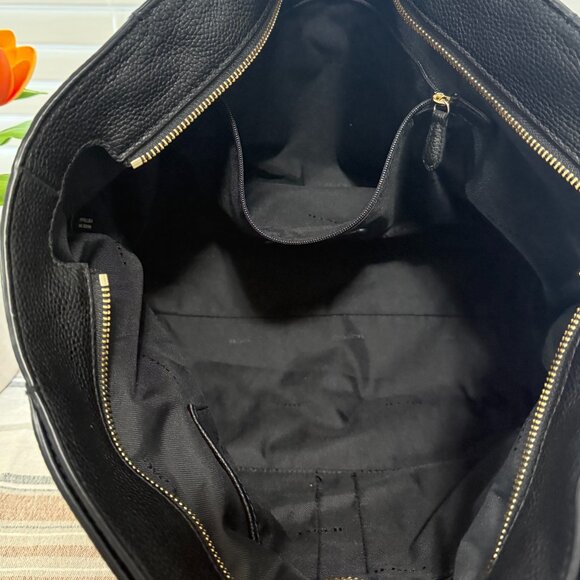 COACH TURNLOCK CHAIN TOTE Black Pebbled Leather Shoulder Bag Work Travel Casual - Picture 14 of 16